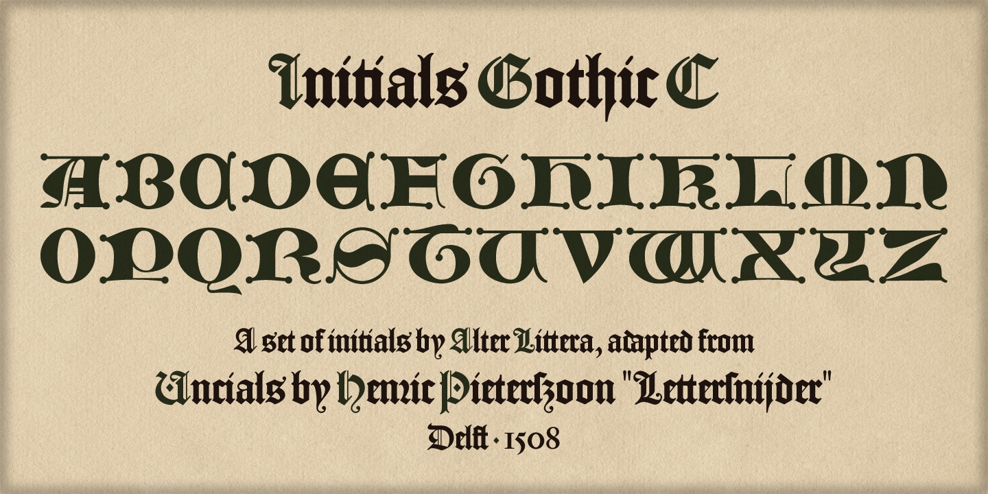 Fuente Initials Gothic C